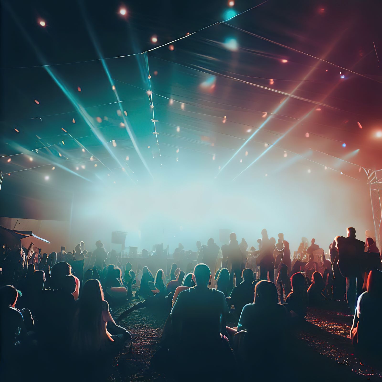 Festival Concert stage with bright lights